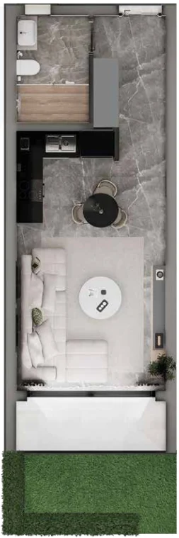 1+0 — Studio Residence kat planı