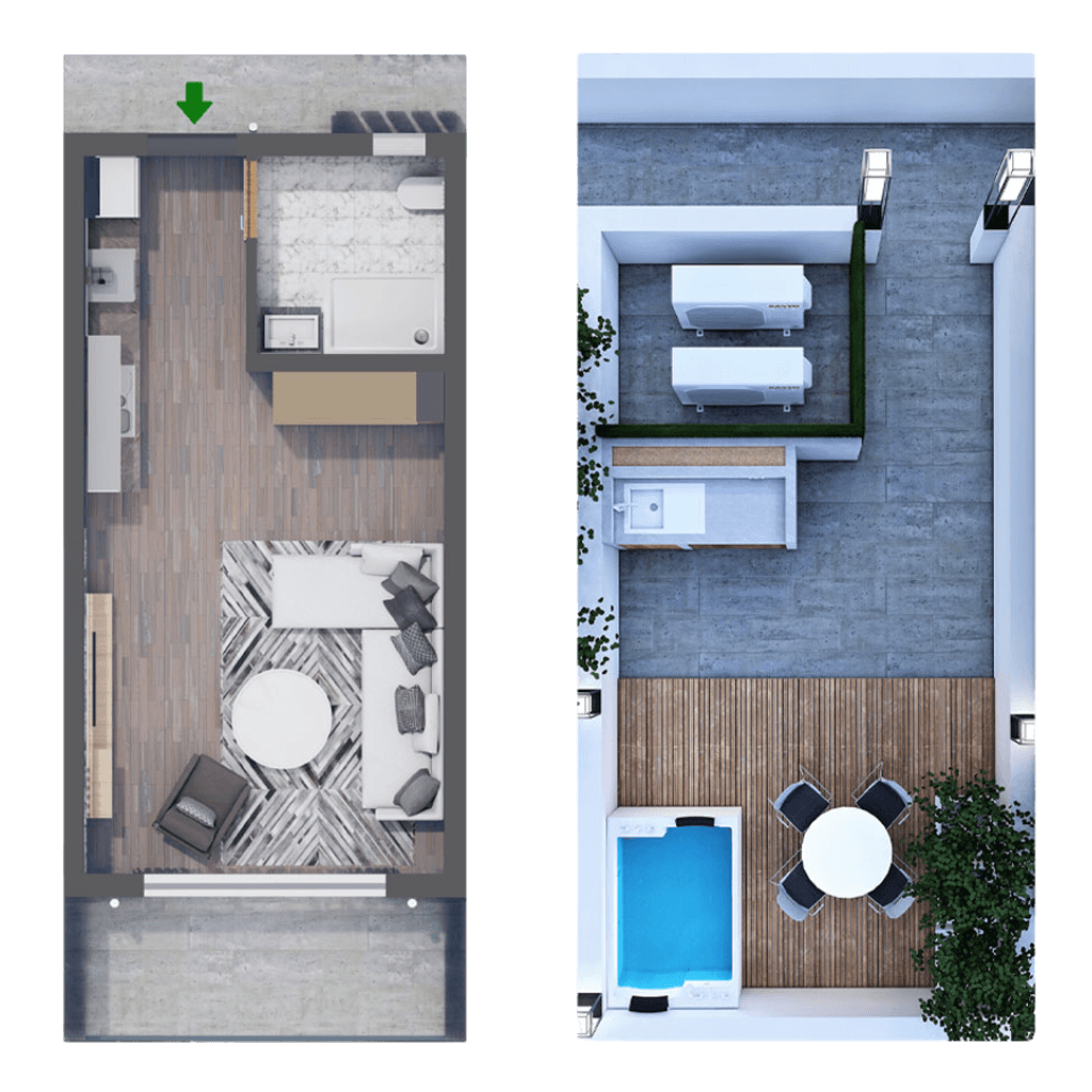 1+0 — Studio Penthouse floor plan